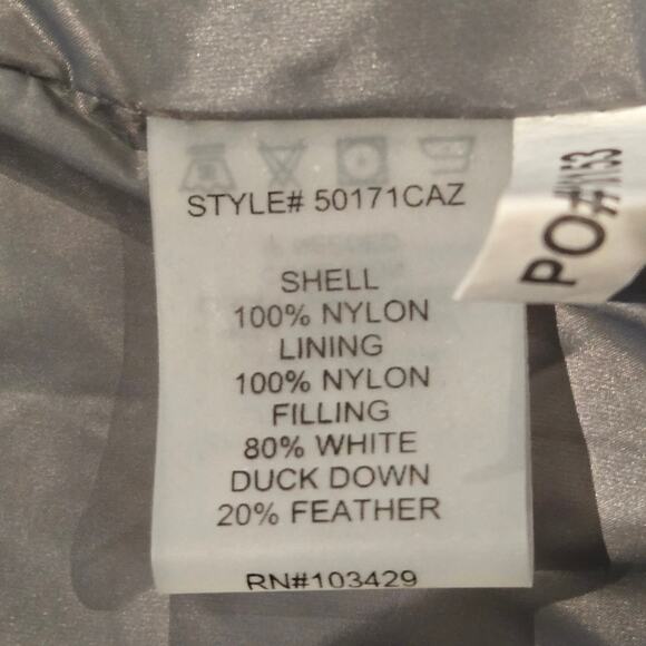 My Anorak Metallic Silver Long-Line Double Zipper Down Puffer Vest, Size XS - Picture 11 of 12